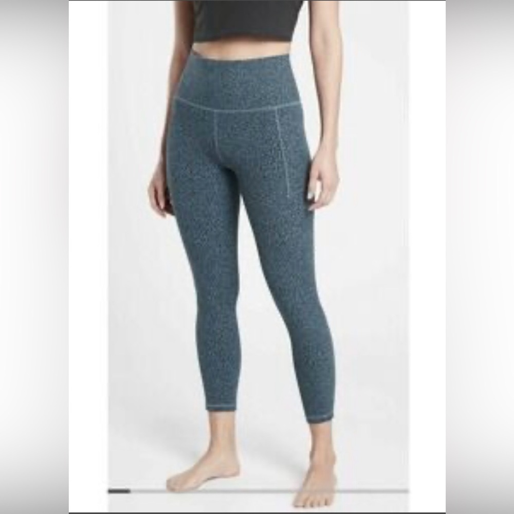 Athleta Salutation Stash II 7/8 Textured Tight, Size XXS, Color Blue/Black